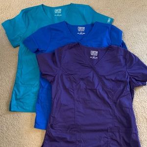 3 women’s scrub tops